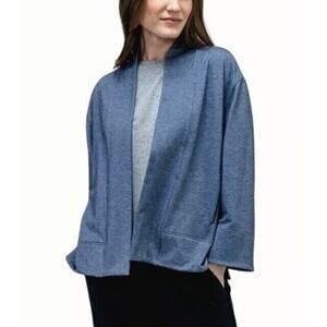 Ministry of Supply Women's Blue Fusion Terry Cardigan Size M